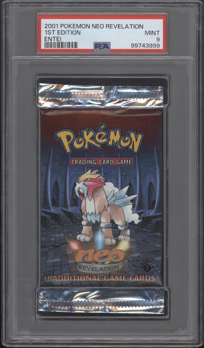 Neo Revelation Pokemon 1st Edition Entei Booster Pack PSA 9