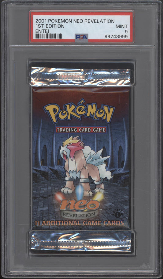 Neo Revelation Pokemon 1st Edition Entei Booster Pack PSA 9