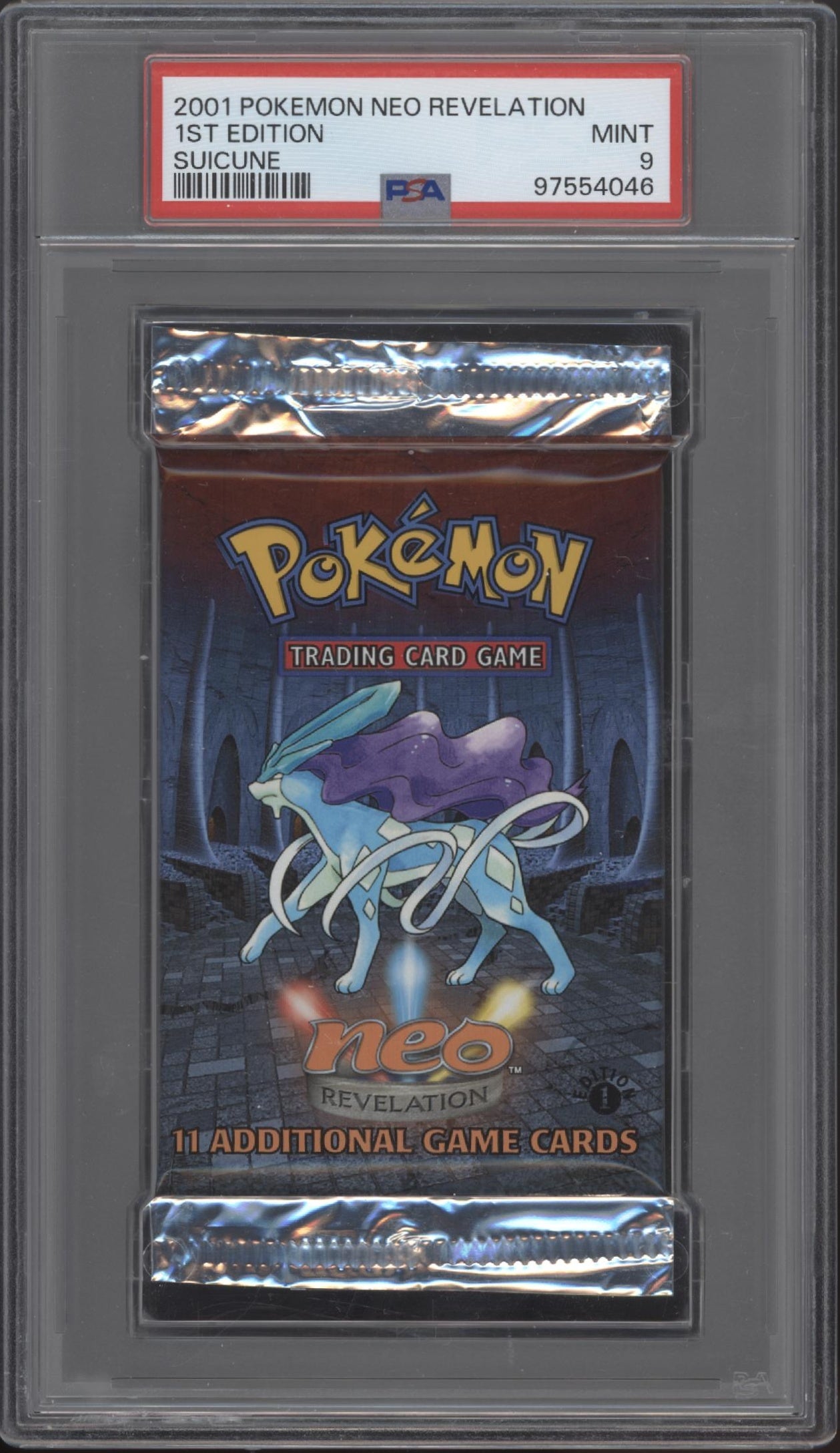 Neo Revelation Pokemon 1st Edition Suicune Booster Pack PSA 9
