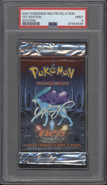 Neo Revelation Pokemon 1st Edition Suicune Booster Pack PSA 9
