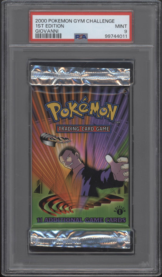 Gym Challenge Pokemon 1st Edition Giovanni Booster Pack PSA 9