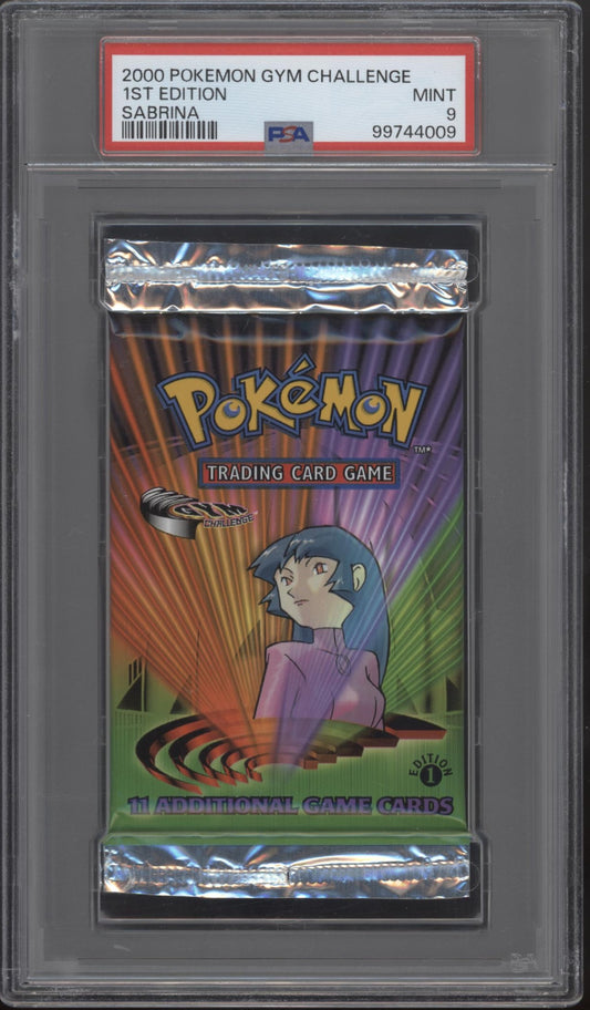Gym Challenge Pokemon 1st Edition Sabrina Booster Pack PSA 9