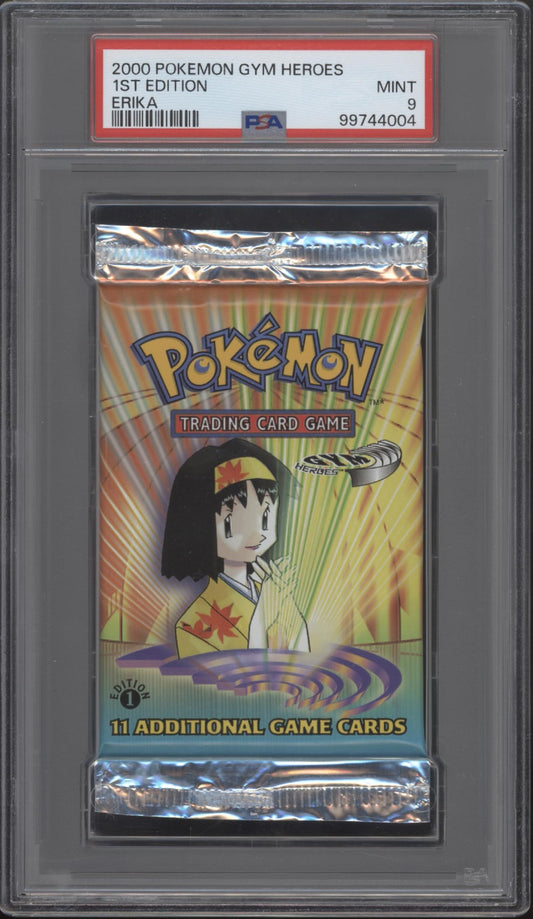 Gym Heroes Pokemon 1st Edition Erika Booster Pack PSA 9