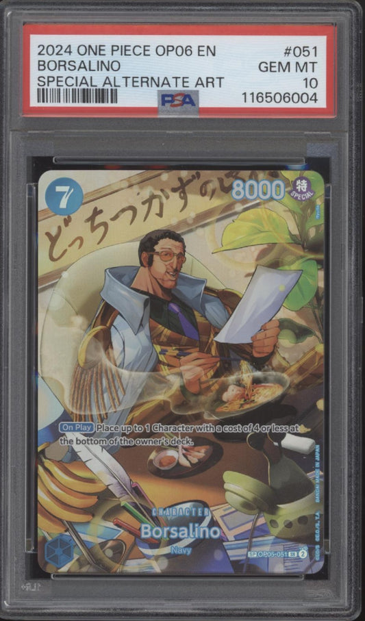 Borsalino One Piece Card Game Wings of the Captain Special Alt Art #051 PSA 10