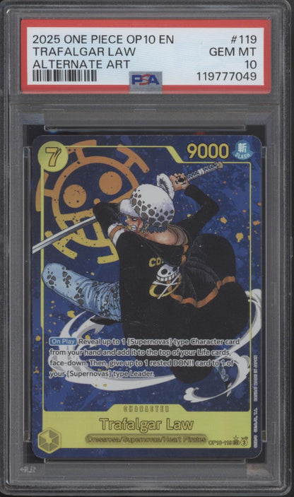 Trafalgar Law One Piece Card Game Royal Blood Alt Art #119 PSA 10