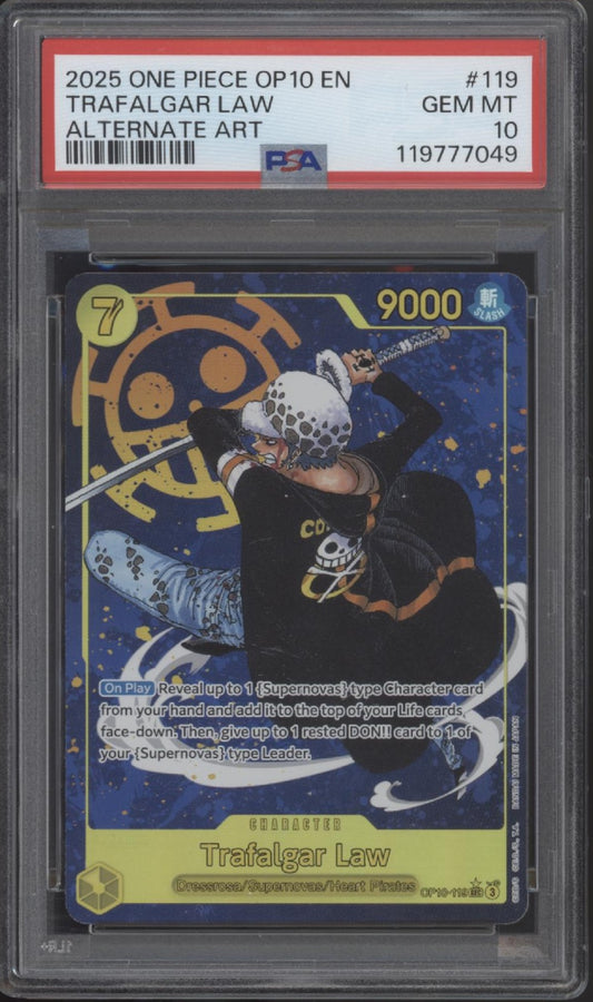 Trafalgar Law One Piece Card Game Royal Blood Alt Art #119 PSA 10
