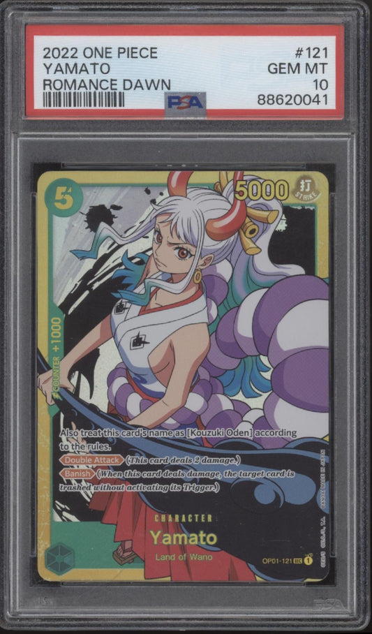 Yamato One Piece Card Game Romance Dawn #121 PSA 10