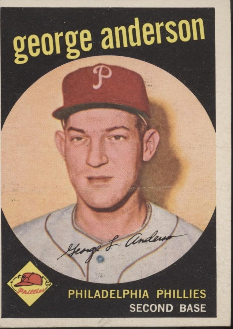 George Anderson 1959 Topps RC #338 Philadelphia Phillies VG #2