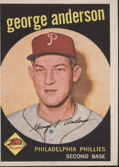 George Anderson 1959 Topps RC #338 Philadelphia Phillies VG #2