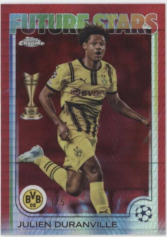 Julien Duranville 2025 Topps Chrome UEFA Champions League Future Stars 1/5 #166