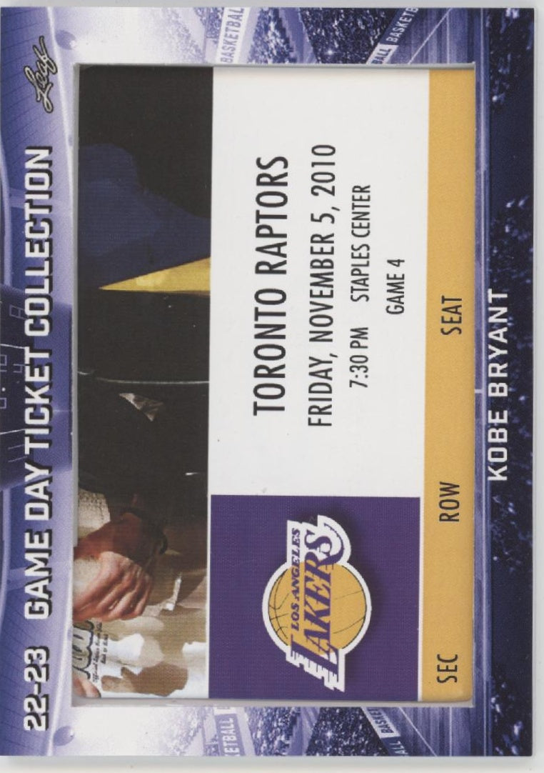 Kobe Bryant 2022-23 Leaf Game Day Ticket Collection #TC-97