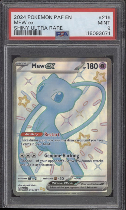 Mew ex Pokemon Paldean Fates Shiny Ultra Rare #216 PSA 9 #2