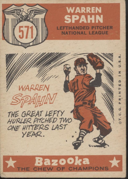 Warren Spahn 1959 Topps Sporting News #571 Milwaukee Braves VG #2