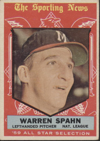 Warren Spahn 1959 Topps Sporting News #571 Milwaukee Braves VG #2