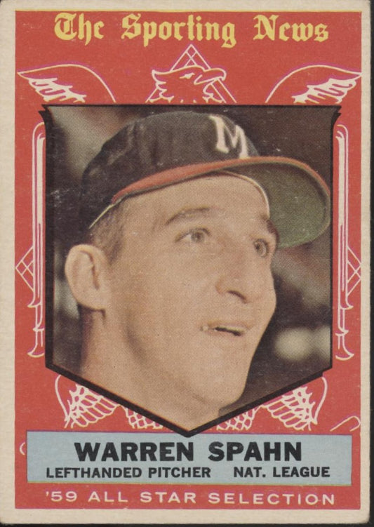 Warren Spahn 1959 Topps Sporting News #571 Milwaukee Braves VG #2
