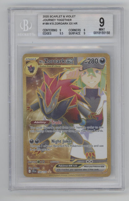 N's Zoroark ex Pokemon Journey Together #189 Beckett 9
