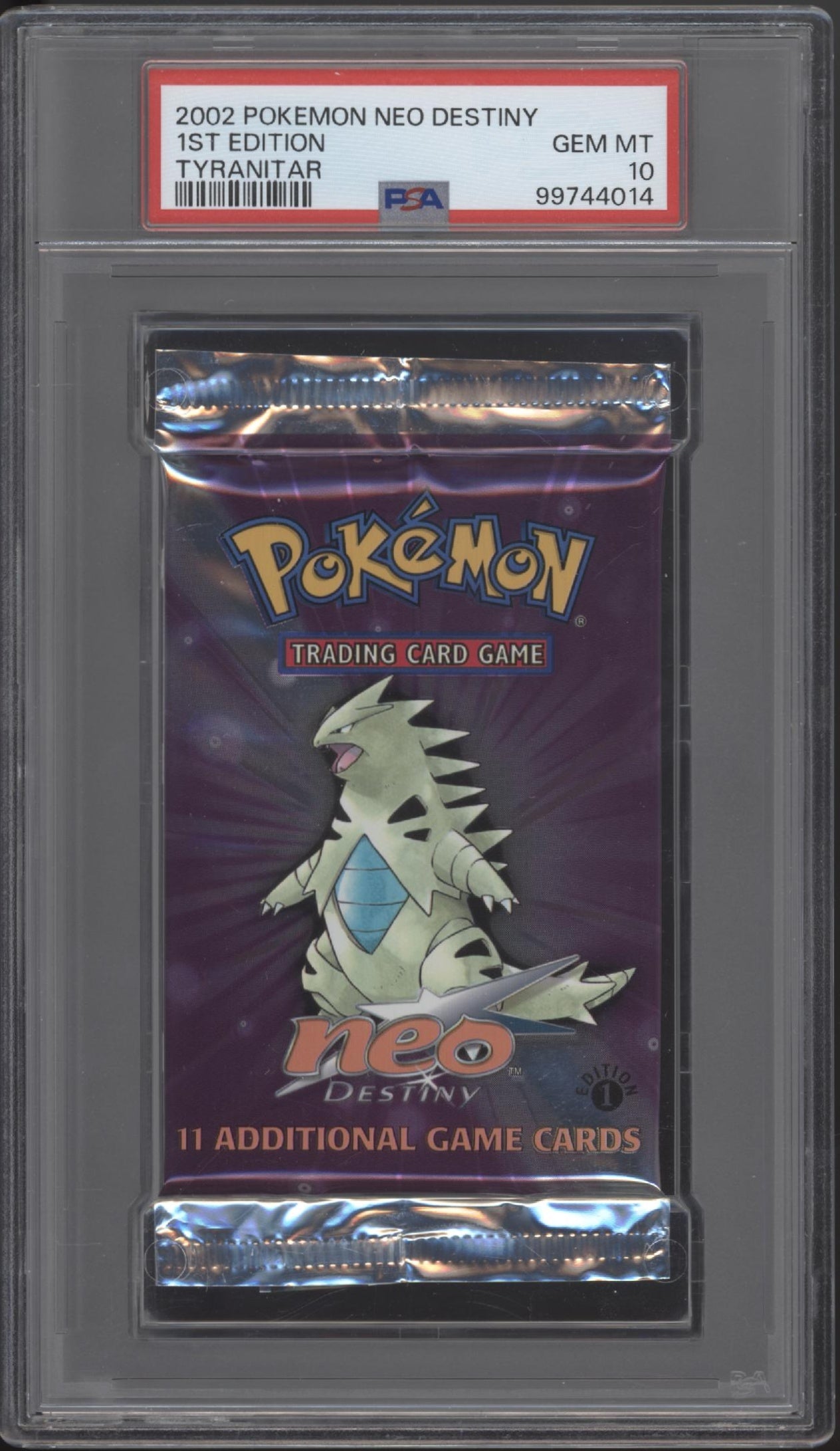 Neo Destiny Pokemon 1st Edition Tyranitar Booster Pack PSA 10 #3