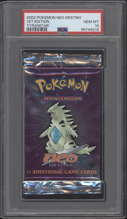 Neo Destiny Pokemon 1st Edition Tyranitar Booster Pack PSA 10 #3