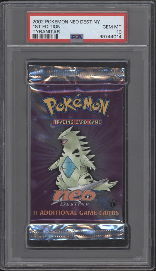 Neo Destiny Pokemon 1st Edition Tyranitar Booster Pack PSA 10 #3