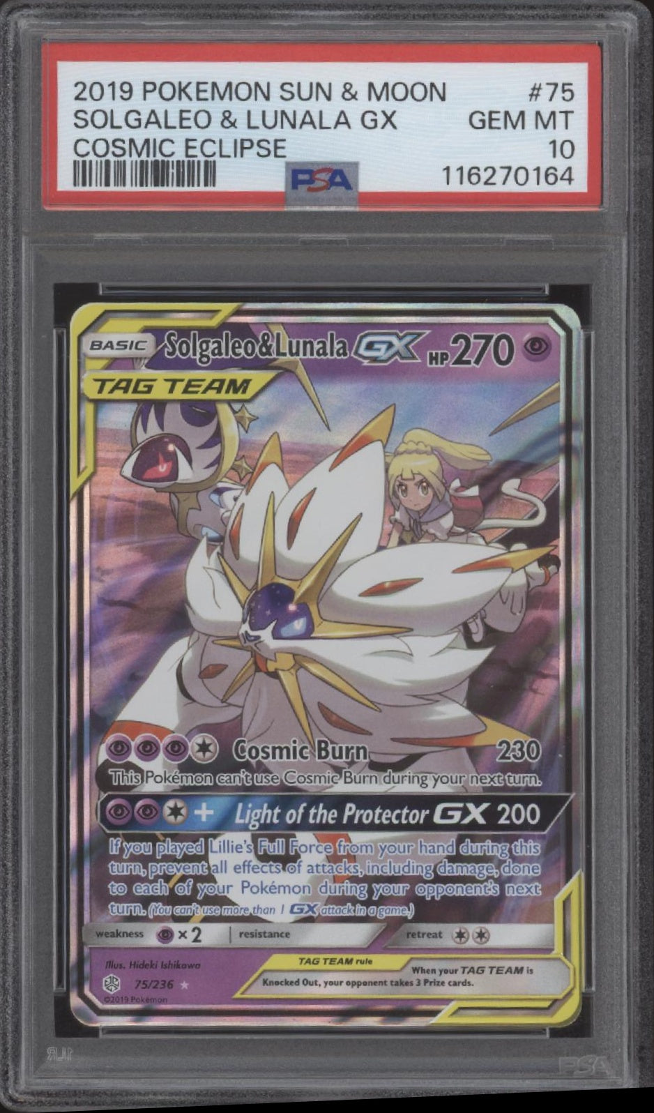 Solgaleo & Lunala GX Pokemon Cosmic Eclipse #75 PSA 10