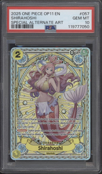 Shirahoshi One Piece Card Game A Fist of Divine Speed Special Alt Art #57 PSA 10