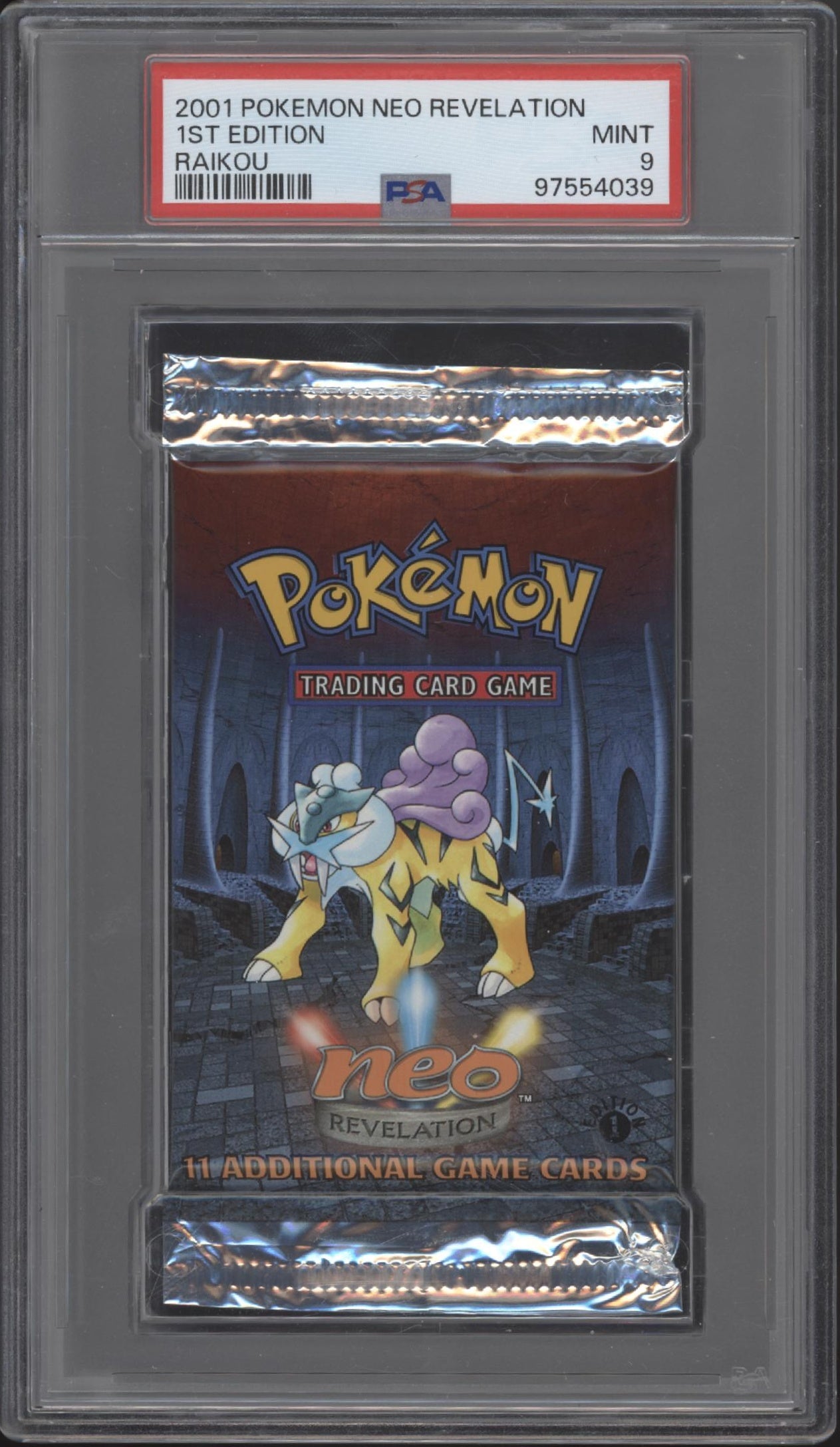 Neo Revelation Pokemon 1st Edition Raikou Booster Pack PSA 9 #1