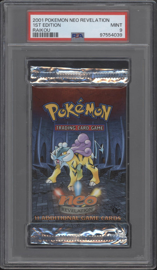 Neo Revelation Pokemon 1st Edition Raikou Booster Pack PSA 9 #1