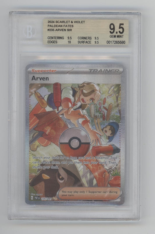 Arven Pokemon Padean Fates #235 Beckett 9.5