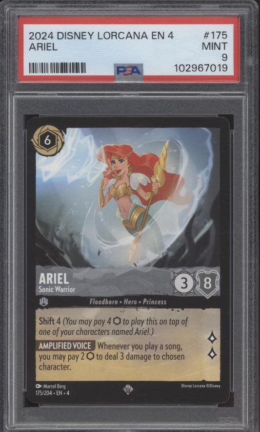 Ariel Sonic Warrior Disney Lorcana Ursula's Return #175 PSA 9