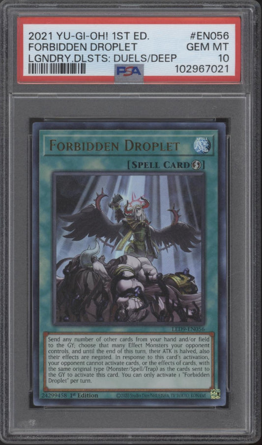 Forbidden Dropet Yu-Gi-Oh! Legendary Duelists 1st Edition #EN56 PSA 10