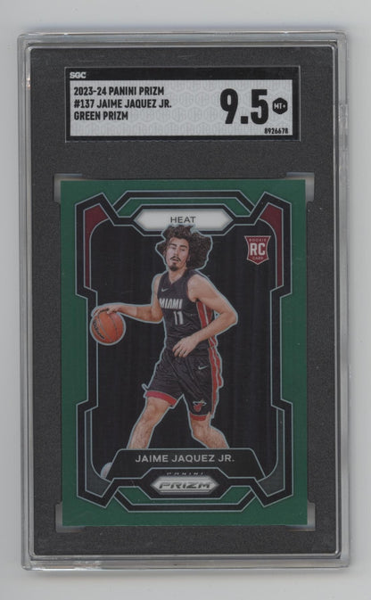 Jaime Jaquez 2023-24 Panini Prizm Green Prizm RC #137 SGC 9.5