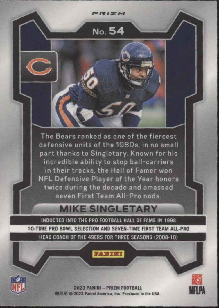 Mike Singletary 2023 Panini Prizm Checkerbboard Prizm #54