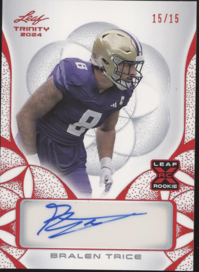 Bralen Trice 2024 Leaf Trinity Red RC Auto 15/15 #BA-BT1