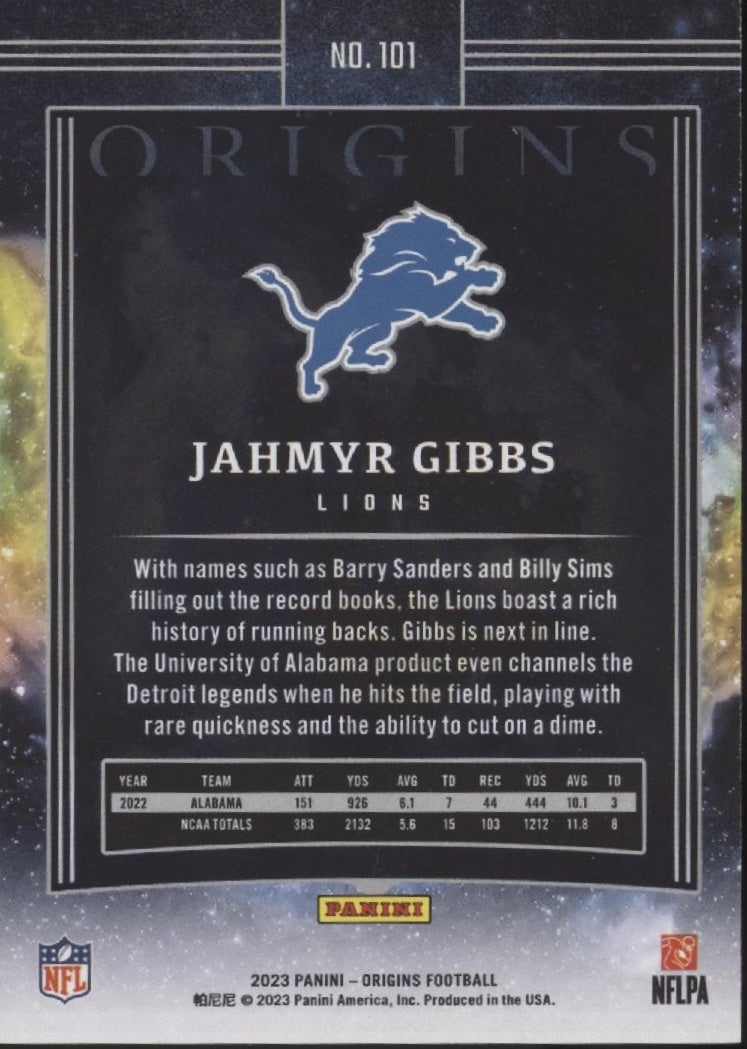 Jahmyr Gibbs 2023 Panini Origins RC #101 #2