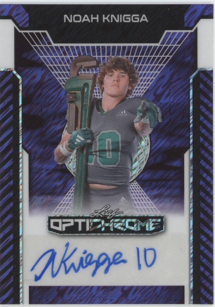 Noah Knigga 2025 Leaf Optichrome Purple Refractor Auto 3/5 #BA-NK1