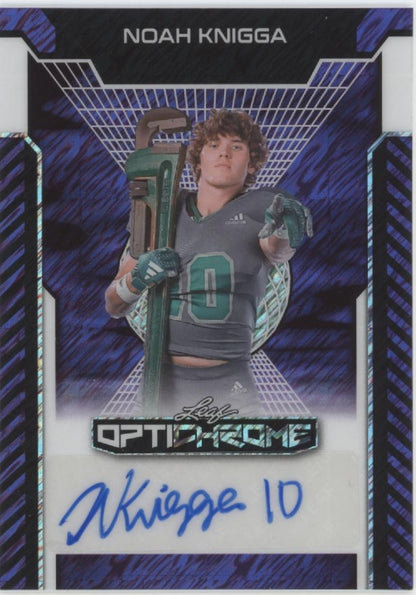 Noah Knigga 2025 Leaf Optichrome Purple Refractor Auto 3/5 #BA-NK1