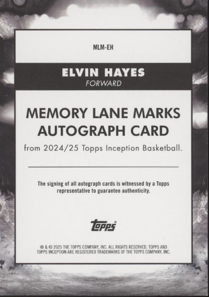 Elvin Hayes 2024-25 Topps Inception Memory Lane Marks Auto #Mlm-EH