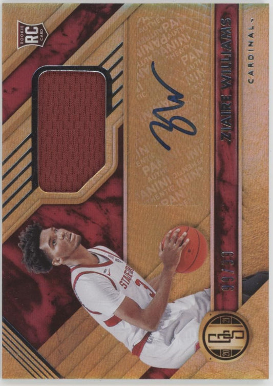 Ziaire Williams 2021 Chronicles Gold Standard Draft Picks Swatch RC Auto 99/99