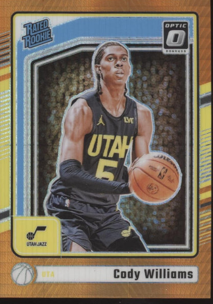 Cody Williams 2024-25 Donruss Optic Rated Rookie Orange Hyper Prizm RC 212/99