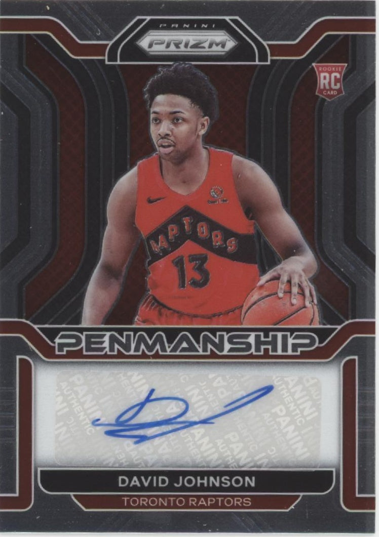 David Johnson 2021-22 Panini Prizm Penmanship RC Auto #RP-DJO