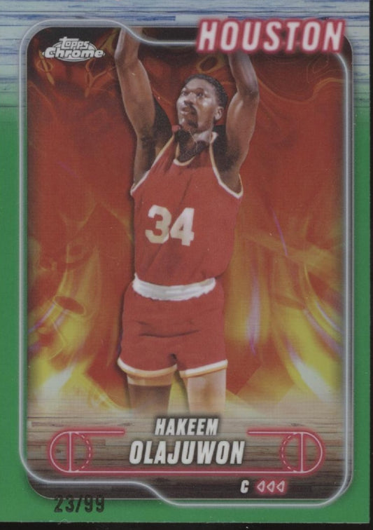 Hakeem Olajuwon 2024-25 Topps Chrome Green Refractor 23/99 #115