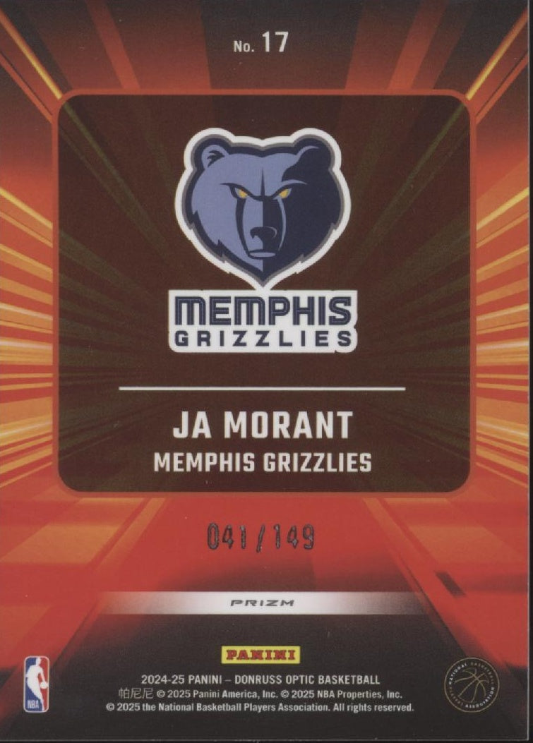 Ja Morant 2024-25 Panini Donruss Optic Express Lane Red Seismic Prizm 068/149 #2