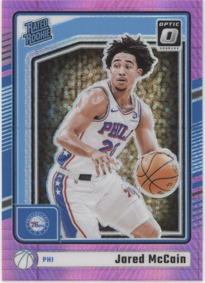 Jared McCain 2024-25 Panini Donruss Optic Rated Rookie Pink Hyper Prizm RC #270