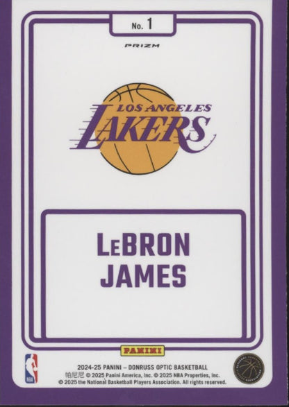 LeBron James 2024-25 Panini Donruss Optic Winner Stays Purple Prizm #1