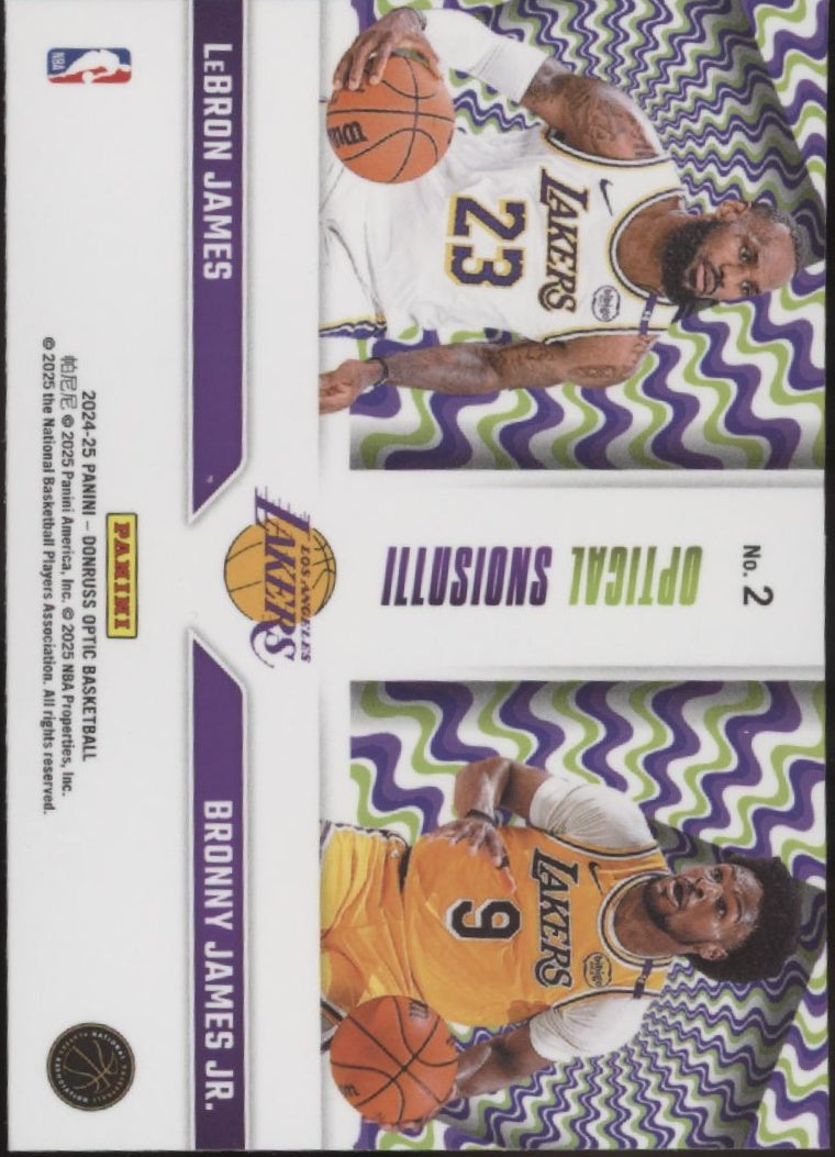 LeBron James / Bronny James 2024-25 Panini Donruss Optical Illusions #2 #2