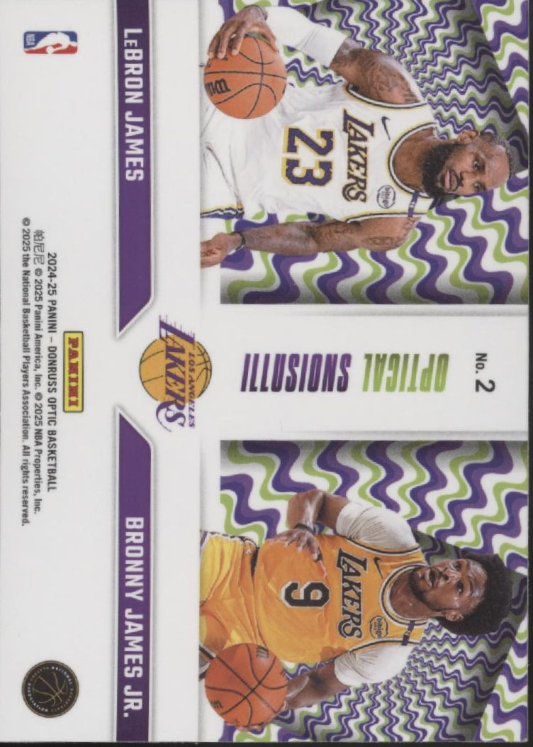 LeBron James / Bronny James 2024-25 Panini Donruss Optical Illusions #2 #3