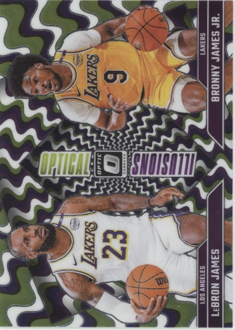 LeBron James / Bronny James 2024-25 Panini Donruss Optical Illusions #2 #3