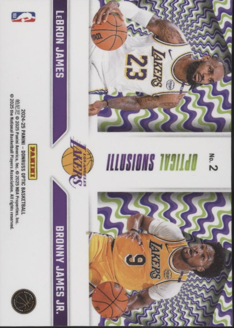 LeBron James / Bronny James 2024-25 Panini Donruss Optical Illusions #2 #4