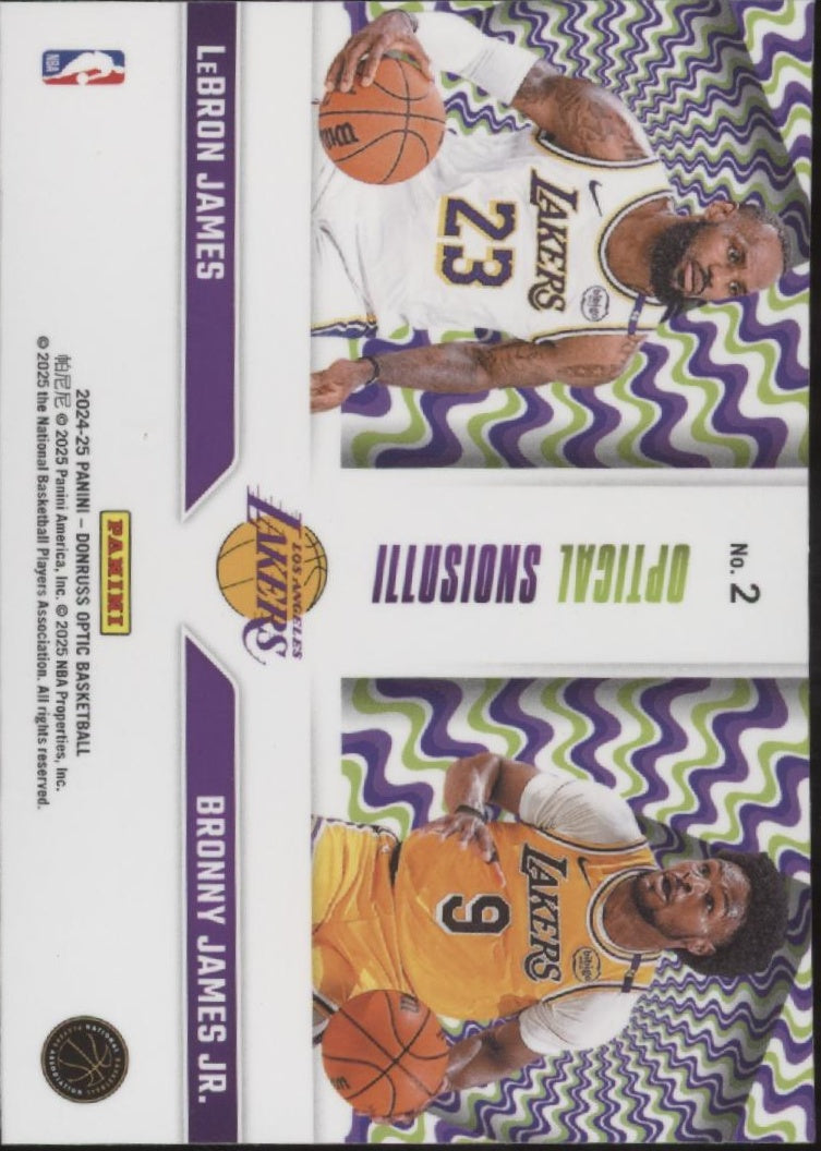 LeBron James / Bronny James 2024-25 Panini Donruss Optical Illusions #2 #16