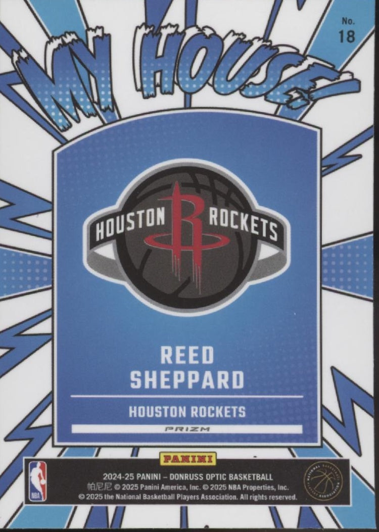 Reed Sheppard 2024-25 Panini Donruss Optic My House! Prizm RC #18